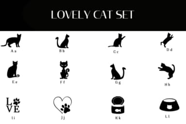 Lovely Cat Set by Heartcraft Atelier — Dingbats Font — thumbnail 2