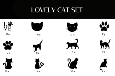 Lovely Cat Set by Heartcraft Atelier — Dingbats Font — thumbnail 3