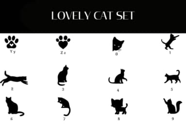 Lovely Cat Set by Heartcraft Atelier — Dingbats Font — thumbnail 4
