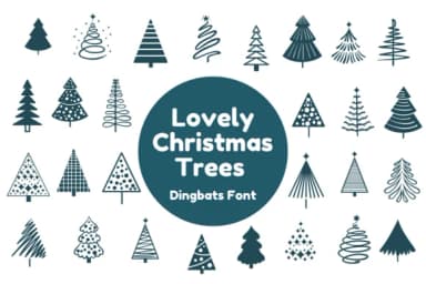 Lovely Christmas Trees by Nun Sukhwan — Dingbats Font — thumbnail 1