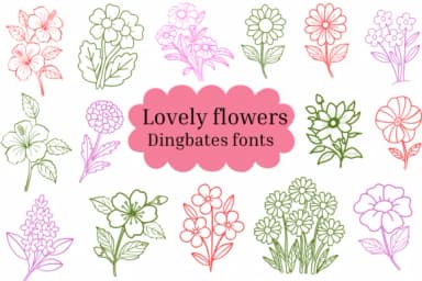 Lovely Flowers by Natchuta — Dingbats Font — thumbnail 1
