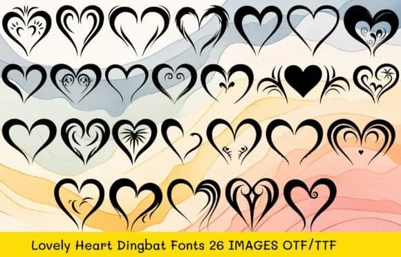 Lovely Heart by MOMAT THIRTYONE — Dingbats Font