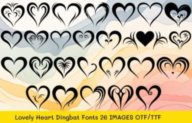 Lovely Heart by MOMAT THIRTYONE — Dingbats Font — thumbnail 1