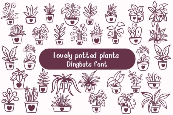Lovely Potted Plants by Nongyao — Dingbats Font