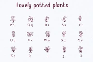 Lovely Potted Plants by Nongyao — Dingbats Font — thumbnail 3