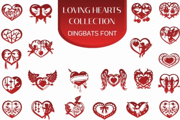 Loving Hearts Collection by Heartcraft Atelier — Dingbats Font