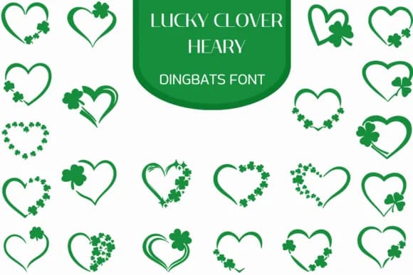 Lucky Clover Hearts by Heartcraft Atelier — Dingbats Font