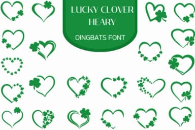 Lucky Clover Hearts by Heartcraft Atelier — Dingbats Font — thumbnail 1