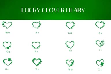 Lucky Clover Hearts by Heartcraft Atelier — Dingbats Font — thumbnail 3