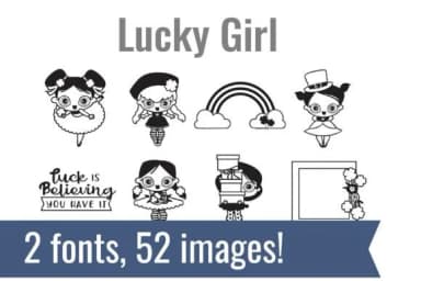 Lucky Girl Dingbats by Illustration Ink — Dingbats Font — thumbnail 1