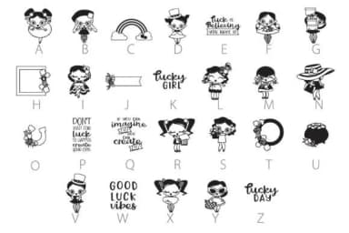 Lucky Girl Dingbats by Illustration Ink — Dingbats Font — thumbnail 4