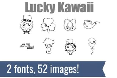 Lucky Kawaii Dingbats by Illustration Ink — Dingbats Font — thumbnail 1