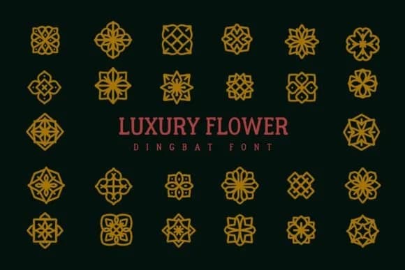 Luxury Flower by Eystore — Dingbats Font — preview 1