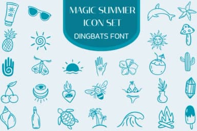 Magic Summer Icon Set by Heartcraft Atelier — Dingbats Font — thumbnail 1