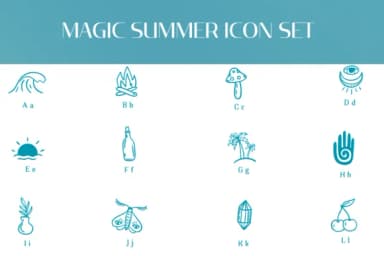 Magic Summer Icon Set by Heartcraft Atelier — Dingbats Font — thumbnail 2