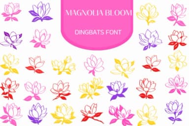 Magnolia Bloom by Heartcraft Atelier — Dingbats Font — thumbnail 1