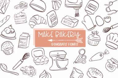 Make Bakery by Sirinart — Dingbats Font — thumbnail 1