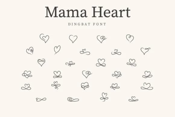 Mama Heart by CraftedType Studio — Dingbats Font