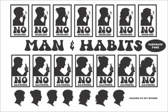 Man &amp; Habits by edywiyonopp — Dingbats Font
