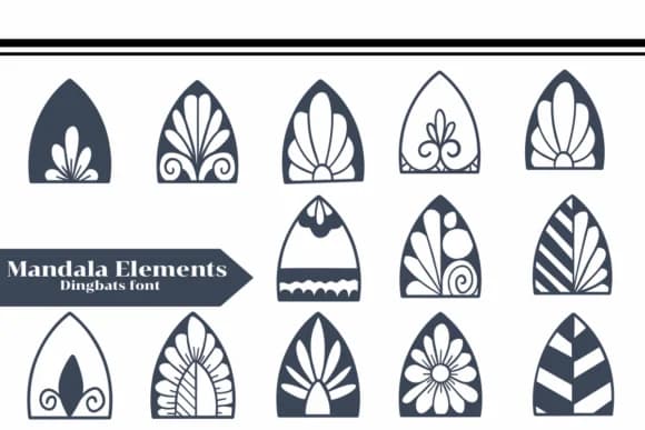 Mandala Elements by Apiwat Type — Dingbats Font