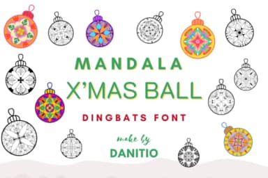 Mandala X'mas Ball by danita.kukkai — Dingbats Font — thumbnail 1