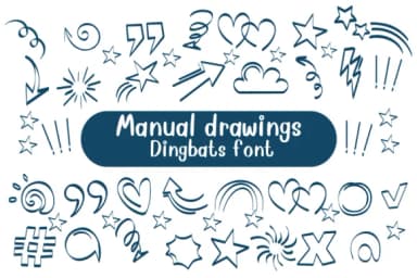 Manual Drawings by Nongyao — Dingbats Font — thumbnail 1