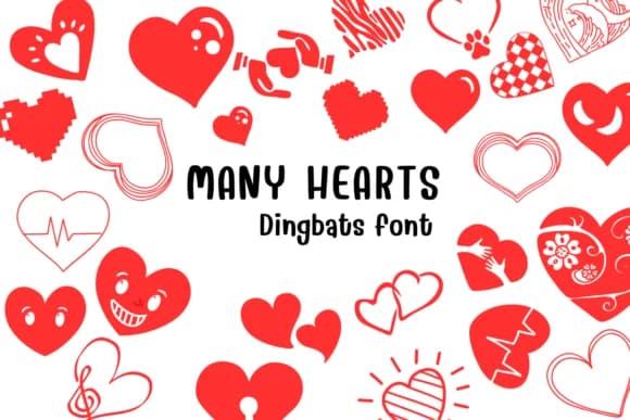 Many Hearts by Nongyao — Dingbats Font