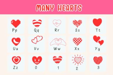 Many Hearts by Nongyao — Dingbats Font — thumbnail 3