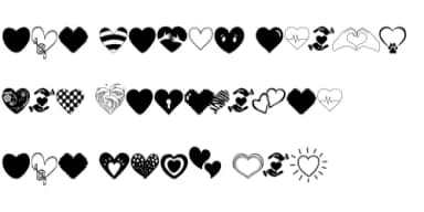 Many Hearts by Nongyao — Dingbats Font — thumbnail 8