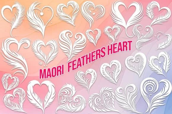 Maori Feathers Heart by MOMAT THIRTYONE — Dingbats Font