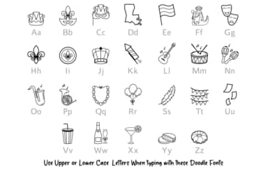 Mardi Gras Doodle by digitalplannerland — Dingbats Font — thumbnail 2