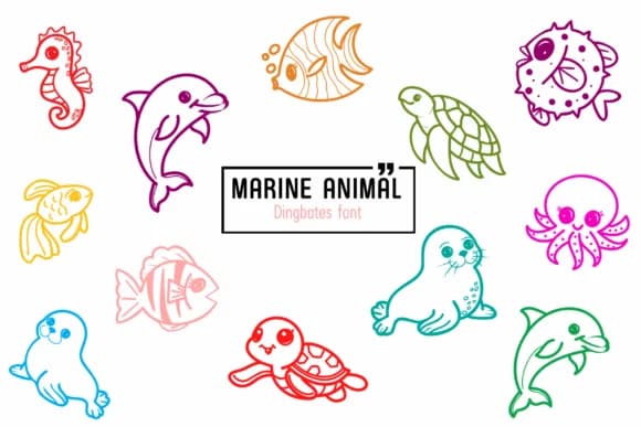 Marine Animal by Chada Art — Dingbats Font