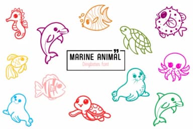 Marine Animal by Chada Art — Dingbats Font — thumbnail 1