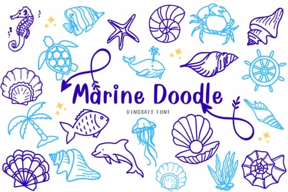 Marine Doodle by CHANOK — Dingbats Font