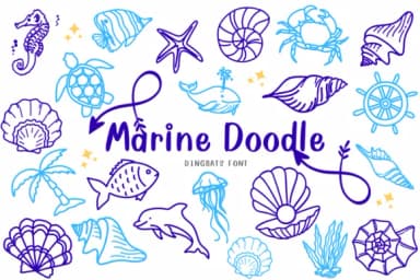 Marine Doodle by CHANOK — Dingbats Font — thumbnail 1