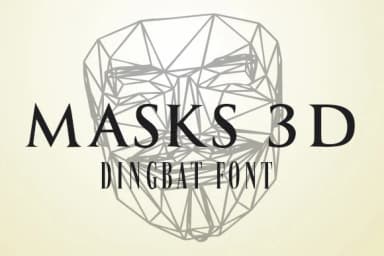 Masks 3D by vladimirnikolic — Dingbats Font — thumbnail 1
