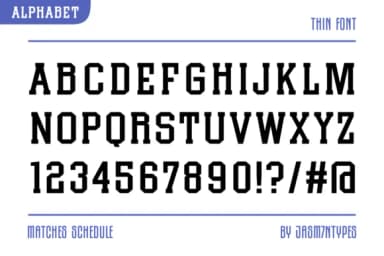 Matches Schedule by Jasm (7NTypes) — Slab Serif Font — thumbnail 5