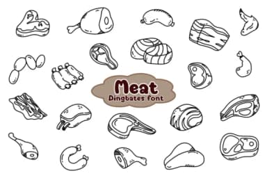 Meat by Chonada — Dingbats Font — thumbnail 1