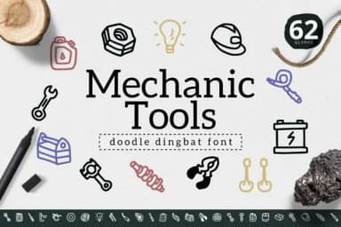 Mechanic Tools by YandiDesigns — Dingbats Font — thumbnail 1