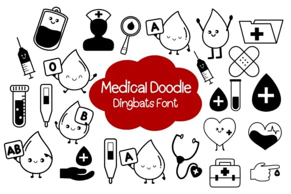 Medical Doodle by Nun Sukhwan — Dingbats Font