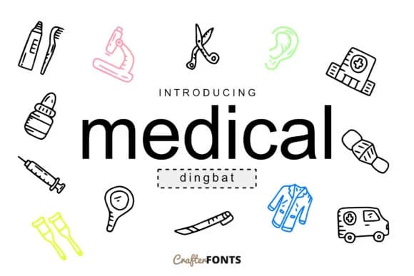 Medical Doodle by CrafterFonts — Dingbats Font