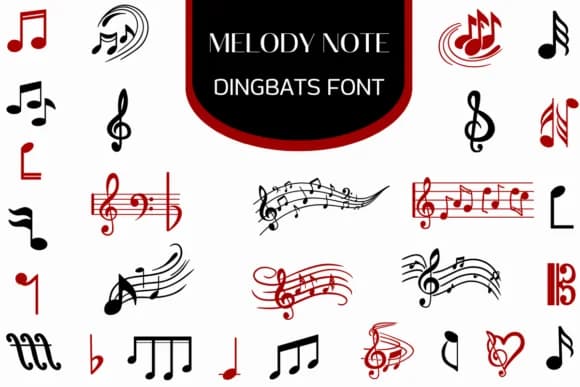 Melody Notes by Heartcraft Atelier — Dingbats Font