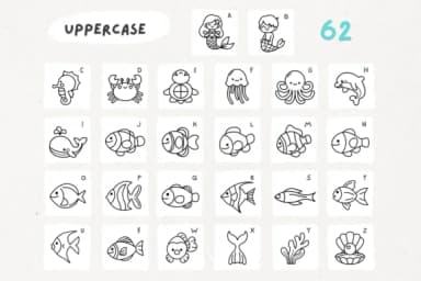 Mermaid Doodle by Babymimiart — Dingbats Font — thumbnail 8