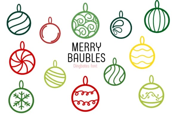 Merry Baubles by Chada Art — Dingbats Font