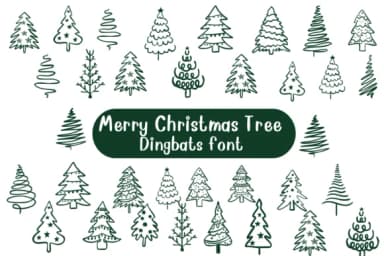 Merry Christmas Tree by Nongyao — Dingbats Font — thumbnail 1