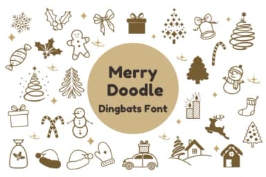 Merry Doodle by Nun Sukhwan — Dingbats Font — thumbnail 1