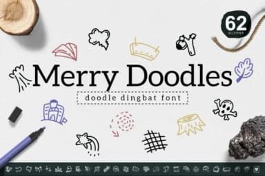 Merry Doodles by YandiDesigns — Dingbats Font — thumbnail 1