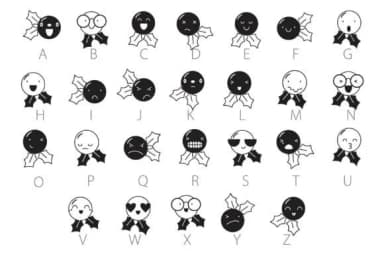 Merry Emojis Trees Dingbats by Illustration Ink — Dingbats Font — thumbnail 5