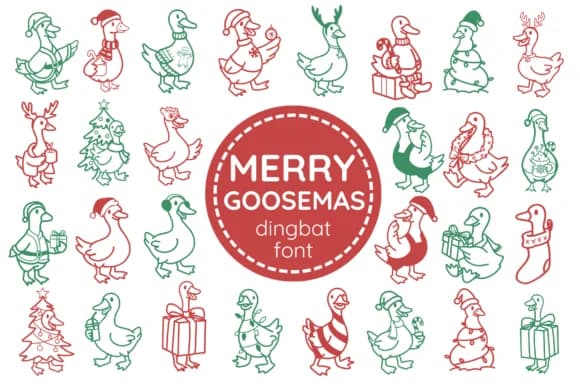 Merry Goosemas by Pui Art — Dingbats Font