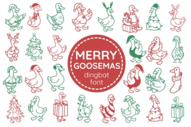 Merry Goosemas by Pui Art — Dingbats Font — thumbnail 1